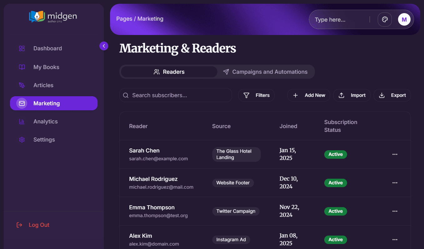 Marketing Dashboard